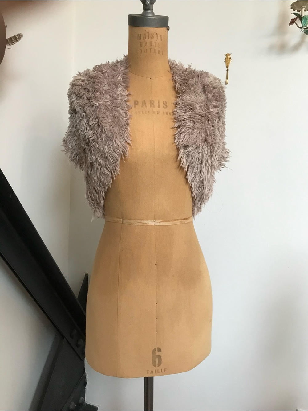 BCBGMaxAzria light pink Faux Fur Shrug